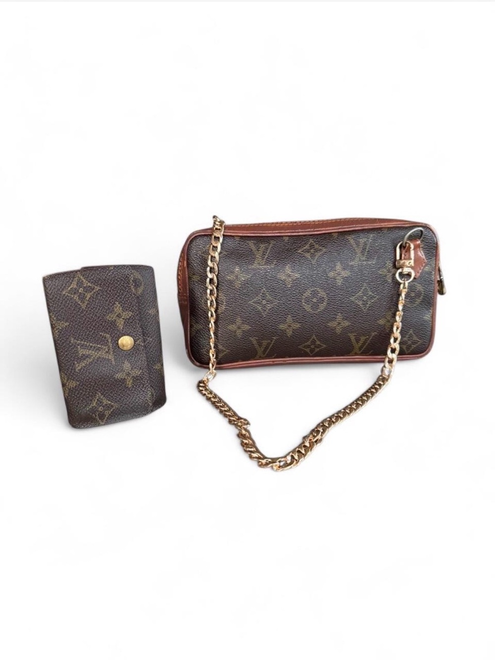 Louis Vuitton Pochette Marly Bandoulière with LV Key Holder Bundle. Comes w/ COA